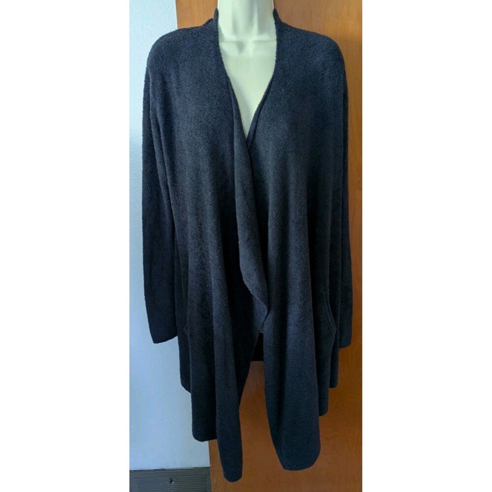 Barefoot Dreams Cozychic Lite Womens S/M 903 Waterfall Cardigan Sweater Navy